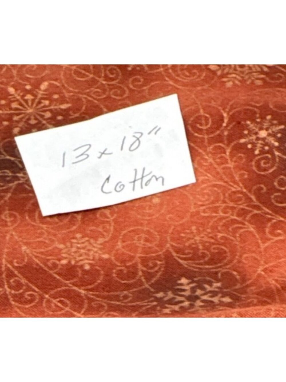 Copper Snowflake Cotton Fabric 13x18" Intricate Winter Swirl Pattern USA Made - Picture 11 of 14